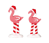 Lemax Sugar n Spice Village Lemax Pink Flamingos Decoration Set of 2